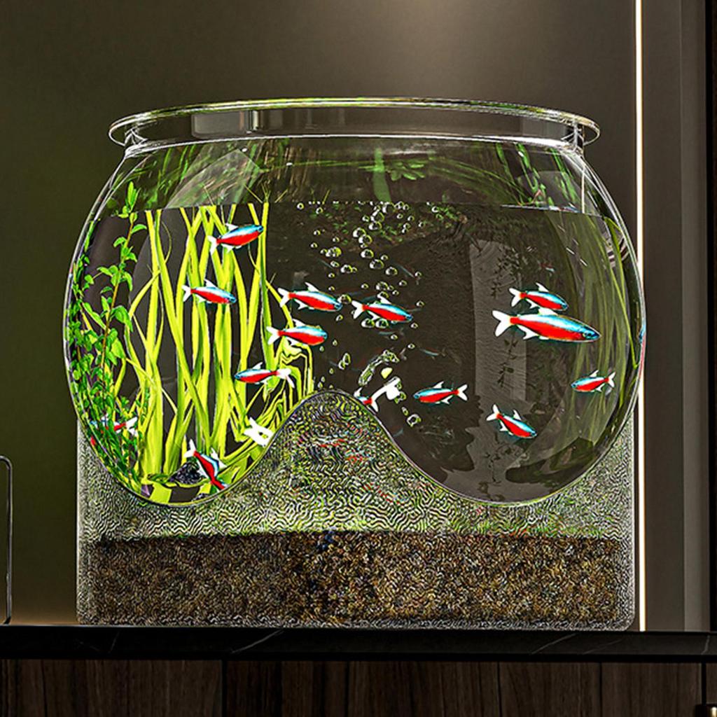 Clear Round Fish Bowl Aquarium Fish Tank Small Aquariums Flower Vase Centerpiece Desktop Aquarium Fish Tank