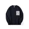 Autumn American Blockbuster Sweater Men'S Loose Large Size Splicing Black Crew Neck Long Sleeve Top Men'S Trend