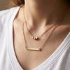 Minimal Natural Multi Pendant Necklace, Trendy Metal Clavicle Chain