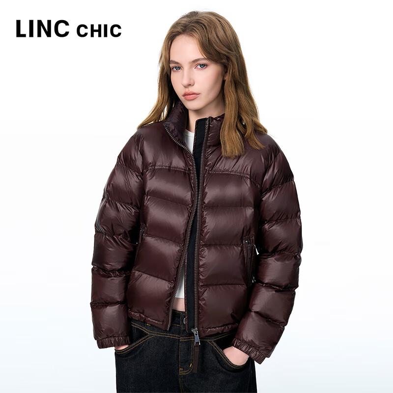 Jinyujie Women s Stand Collar Short Down Puffer Jacket XL