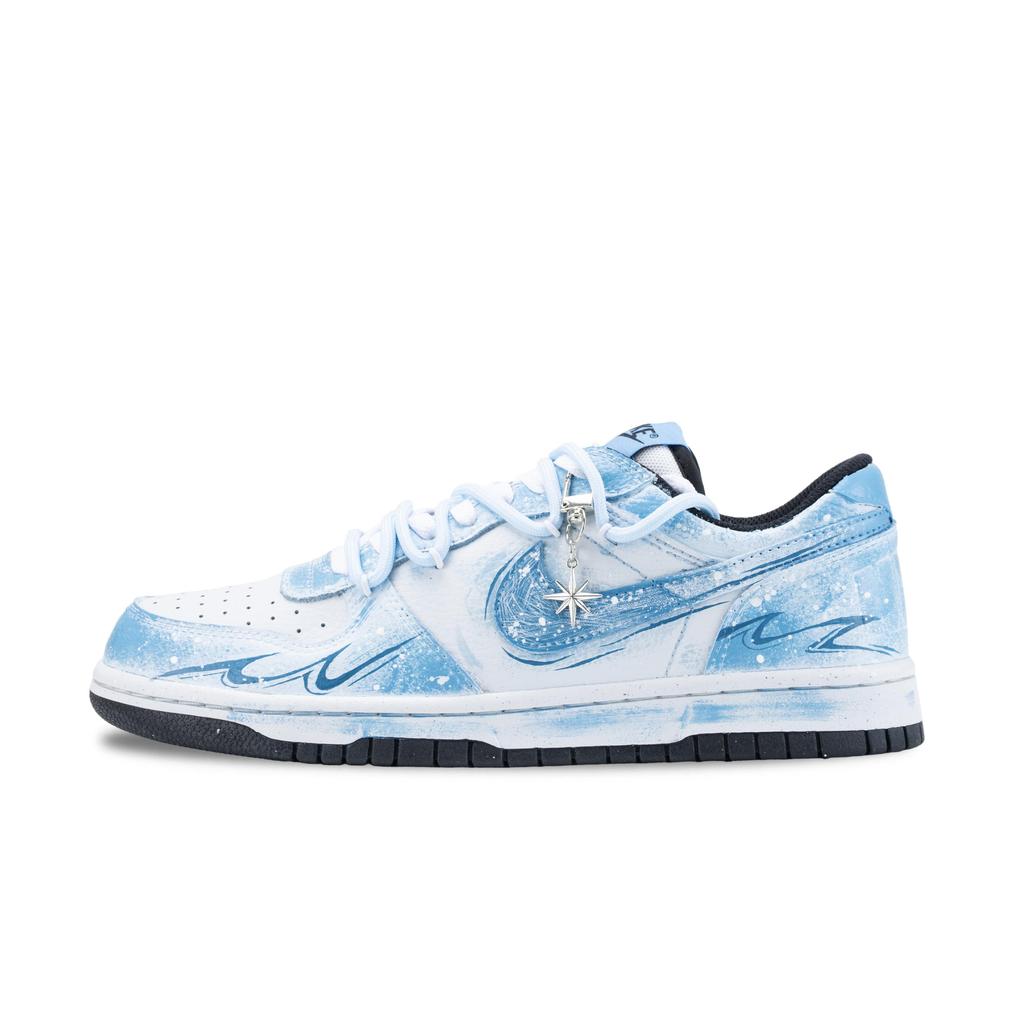 Nike Big Canglan Story Slip Resistant Abrasion Resistant Low Top Skateboard Shoes Unisex Blue White 355152-107(Team836-)