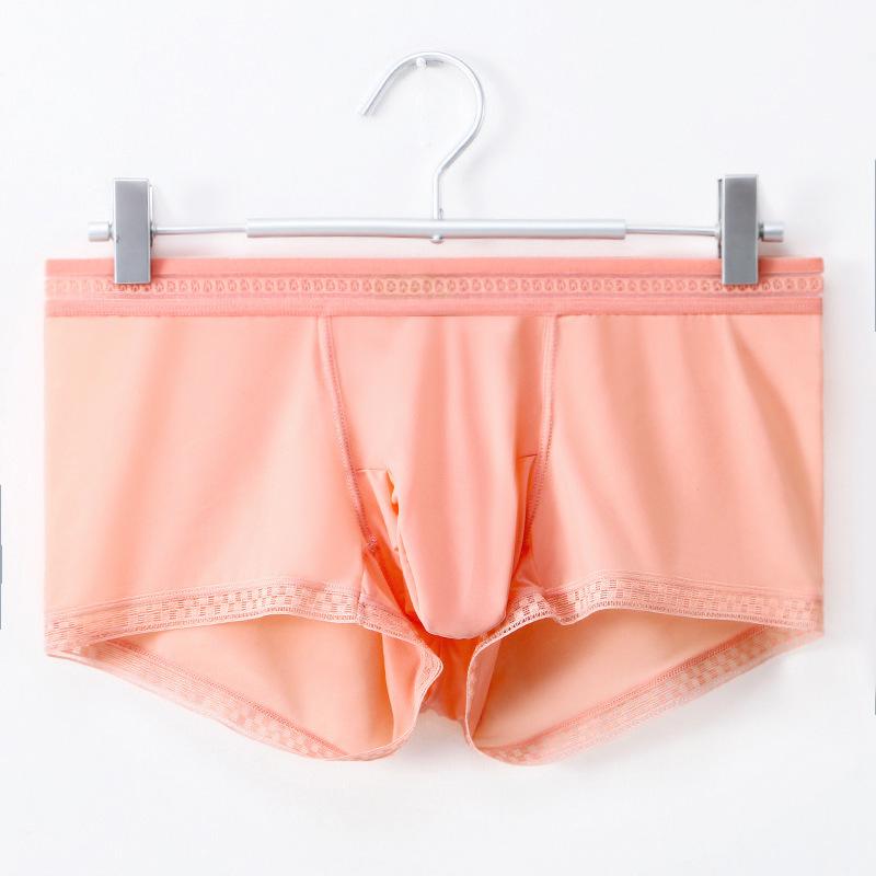 Men's Summer Ultra Thin New Elephant Trunk Ice Silk Naked Boxer Briefs