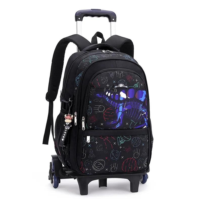 Schulrucksack für Kinder Jungen mit Rollen Tasche Schülerrucksack Trolley Schultasche mit Rädern Rollendes Gepäck Buchtasche