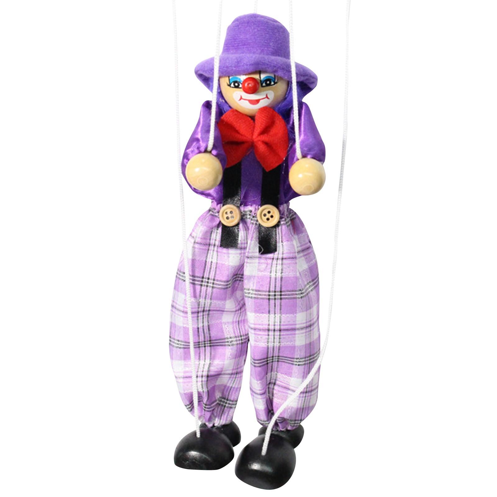 

Забавный красочный кукольный винтажный клоун, деревянная марионетка с совместной деятельностью для мальчиков и девочек One Size