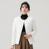 Light and thin down jacket women's long-sleeved jacket autumn and winter windbreaker light and thin collarless down jacket large size slim fit