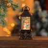 Antique Musical Snowfall Light-Up Lantern Ornament, Water-Filled Christmas Night Light Gift.