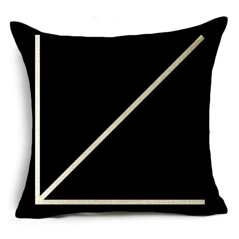 Poszewka na poduszkę Czarno-biała Prosty design Geometryczne szycie Pokrowiec na poduszkę do sofy, biura, na drzemkę 40*40cm/45*45cm/50*50cm