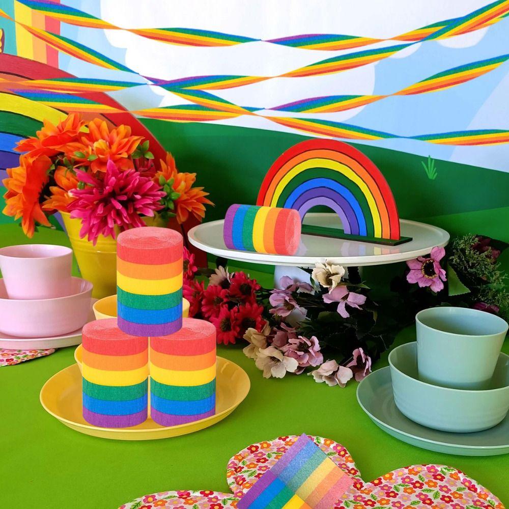10Rolls DIY Decoration Crepe Tissue Paper Roll Colorful Crepe Paper Streamers  Gift Wrapping