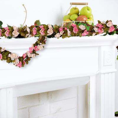 Yousheng 94.5 Inch Artificial Rose Flower Garland Faux Hanging Rose Vine Fake Spring Floral Ivy Garland for Wall Backdrop Wedding Arch Party