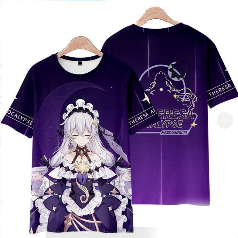 New Game Honkai Impact 3rd Kiana Kaslana T-Shirts 3D Print Kid Anime Tee Men Women Short Sleeve O-Neck T Shirt Harajuku Y2k Tops