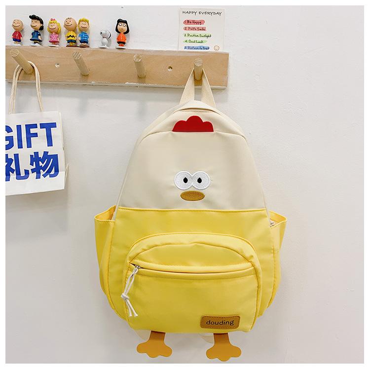 School BagsNew children's bag cute cartoon chick backpack boys and girls leisure outdoor travel