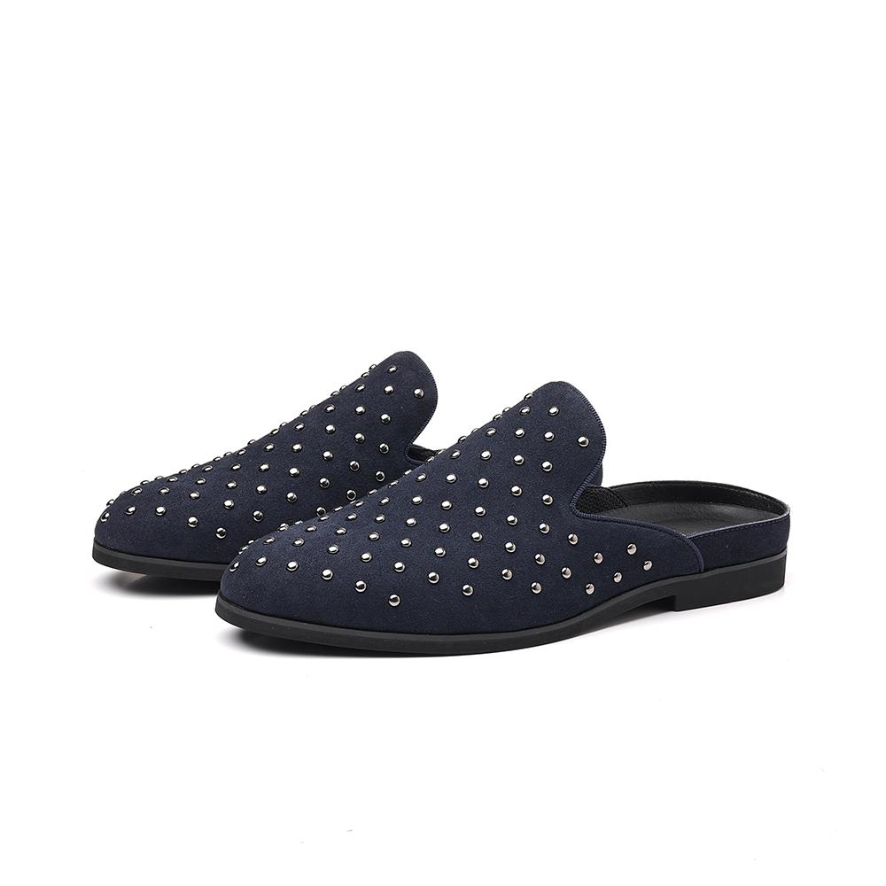 

Fashion Outdoor Male Half Drag Handmade Lazy Shoes Sandals Fashion Men s Muller Shoes New Style Summer Flats Leisure Walk Half Slippers 39 синий
