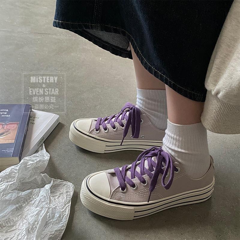 Platform Canvas Shoes Women's Heightening Shoes Student Board Shoes 805