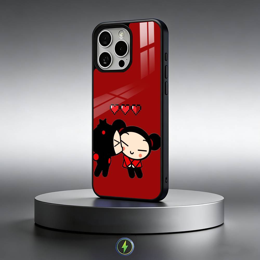 Cute Cartoon Pucca Garu Phone Case For iPhone17,16,15,14,13,12,11 Plus,Pro Max Magnetic For Magsafe Wireless Charging