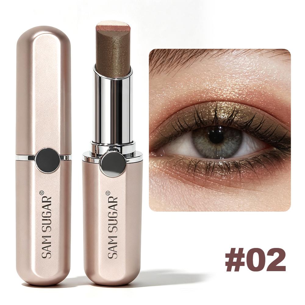 SAM SUGAR Stick Ombretto Cremoso Tricolore Cambiamento Graduale Highlighter e Blush Scintillante Non Disturbante Impermeabile