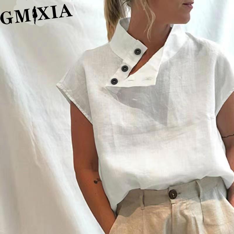 GMXIA Women's Fashion Casual Solid Color Print Blouses & Shirts