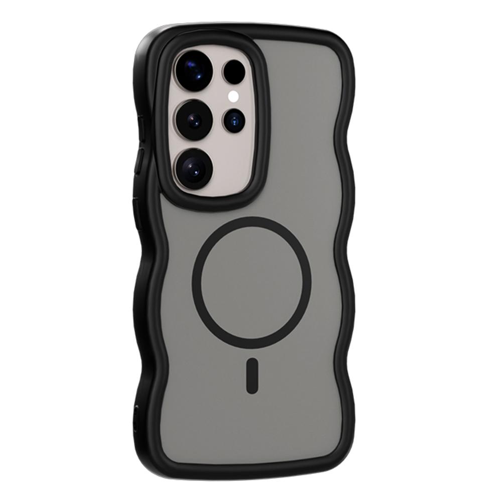 For Samsung Galaxy S24 Ultra Case Compatible with MagSafe TPU+PC Phone Back Cover Skin Touch Wave Shape