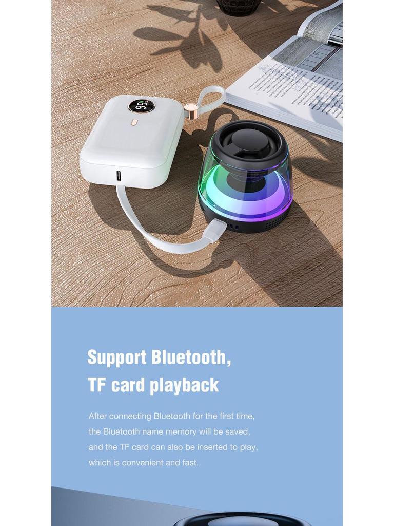 Magnetic Bluetooth Speaker Phone Stand with RGB Light and TWS Subwoofer for Outdoor Use