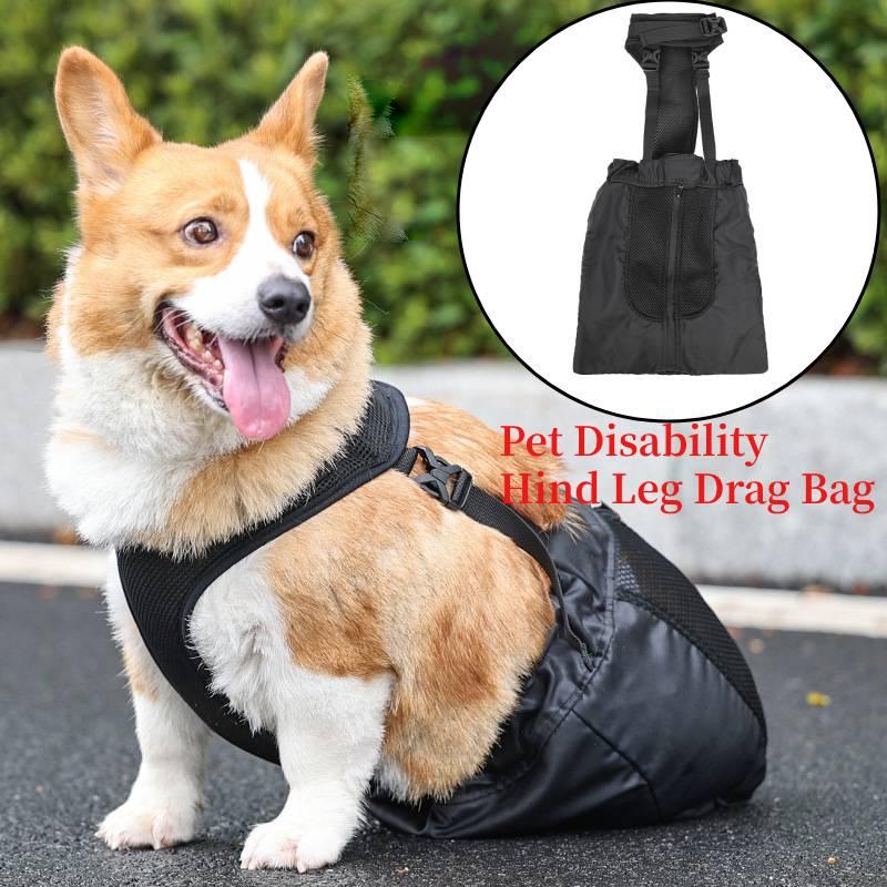 Doglemi Borsa Supporto Zampa Posteriore per Cani Domestici per Cani di Taglia Media e Grande Materiale Poliestere Nero