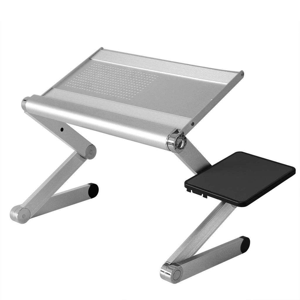 Powseed Laptop Aluminum Folding Lap Desk for Compatible with 16 Inches and PC Load Capacity Rust Proof Adjustable Joint Mouse Comes with Ventilation
