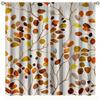 2pcs Floral Curtain, Colorful Leaves Fabric Window Drapes, Abstract Watercolor Cute Botanical Decorative Window Treatments for B