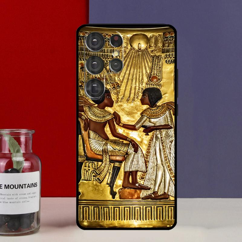 Egypt Pharaoh Mural Funda Case For Samsung Galaxy S25 Ultra S9 S10 S20 S21 FE S22 S23 Plus S24 Ultra Phone Cover
