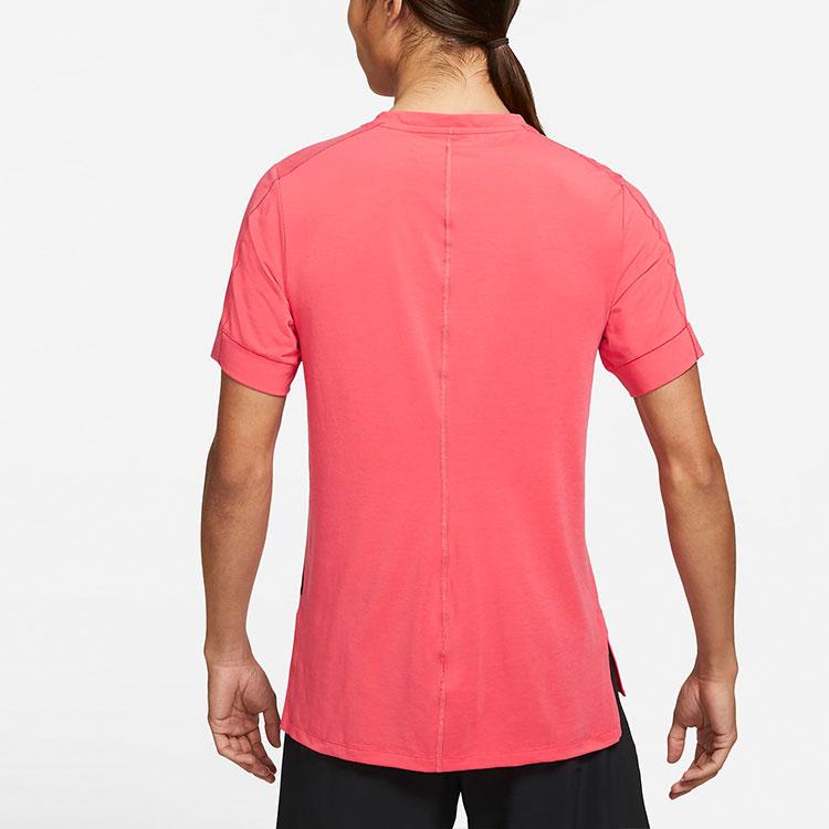 Nike Yoga Dri-FIT Short Sleeve Sports Tee Men Tops Light-Fusion-Red BV4035-646