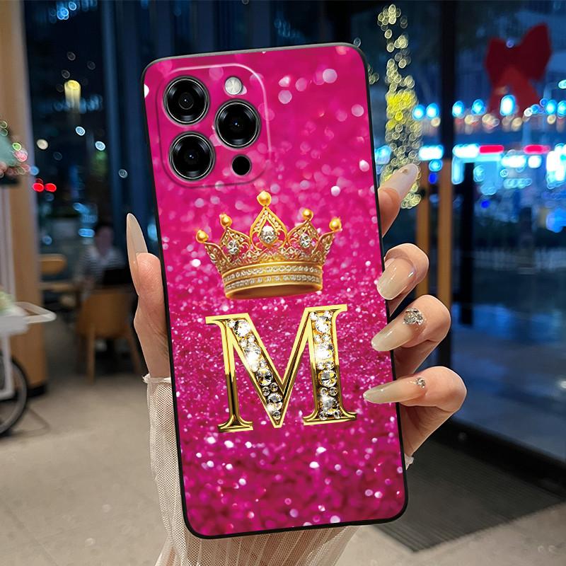 Glitter Crown Lucky Letter Pattern Shockproof Couple Phone Case For Doogee Note 58 58 Pro Casing Soft Silicone Black Cover