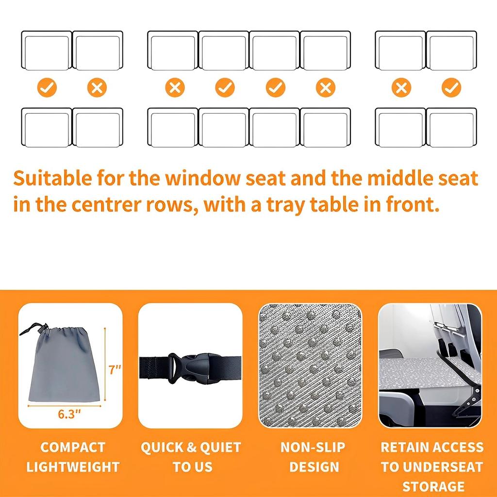 Toddler Airplane Bed Portable Travel Airplane Footrest Baby Car Bed Flying Travel Essentials with Extended Area In for Leg