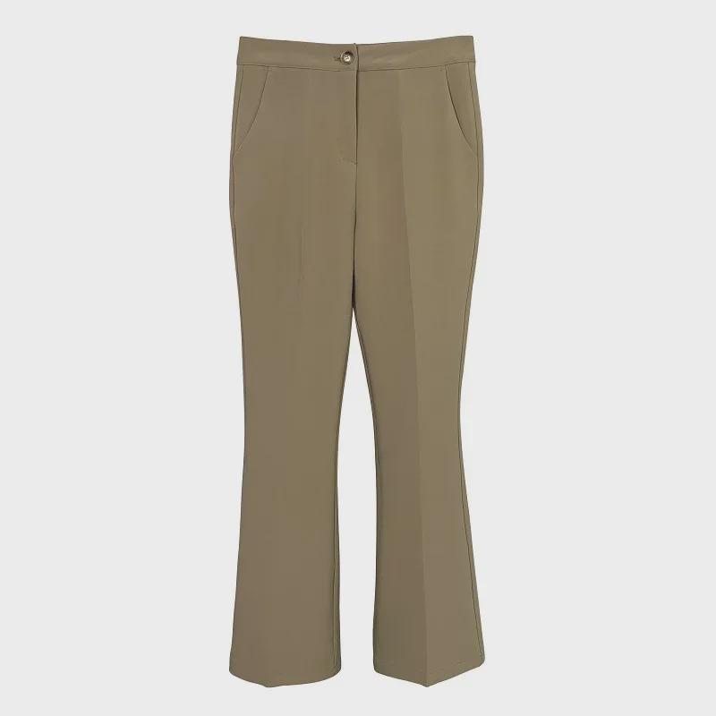 South Korea Dongdaemun Women's Slim Fit High Waist Flared Pants - Slimming & Leg-Lengthening Casual Trousers