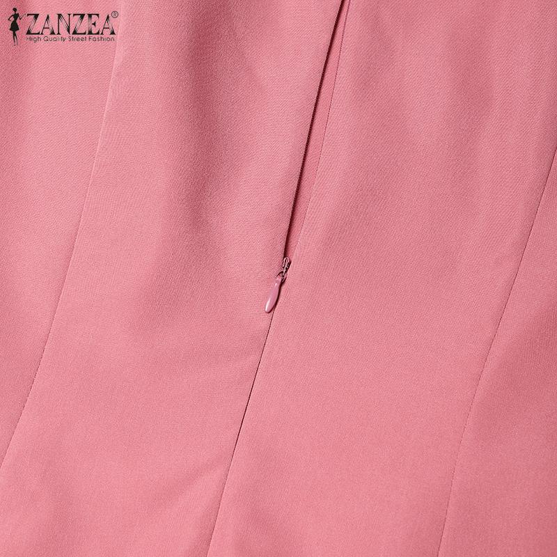 ZANZEA Women Casual 3D Flower Patchwork Summer Short Sleeve Dress