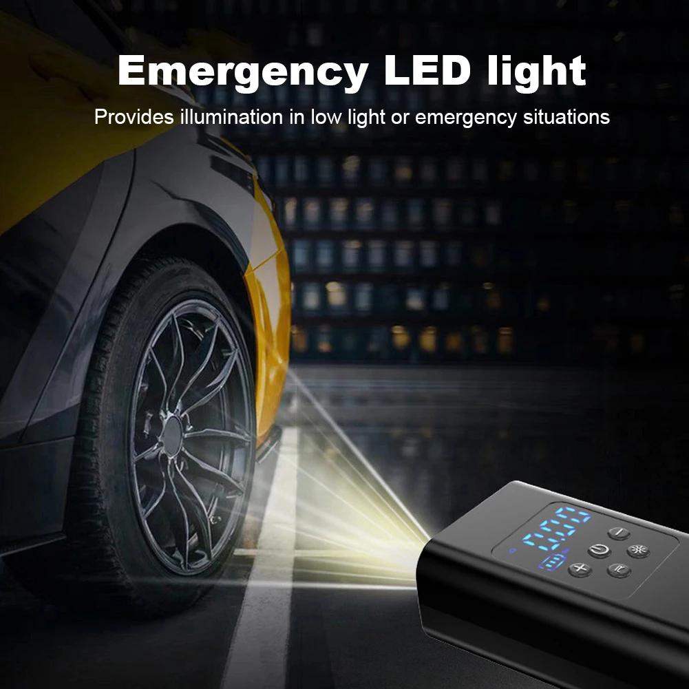 Electric Air Compressor Car Tire Inflatable Pump Car Tyre Inflator LCD Display Portable Air Pump for Car Motorbike Auto Bicycle