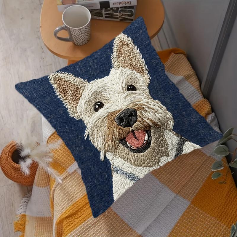 1Pc Scottish Terrier Cushion Covers Chair Living Room Pillowcase Cozy Zipper Sofa Pillow Covers Bedroom Indoor Home Decor