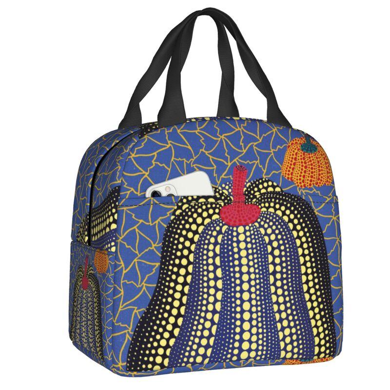 Custom Yayoi Kusama Self-Portrait Insulated Lunch Bags for Camping Travel Dot Leakproof Cooler Thermal Lunch Box Women Children
