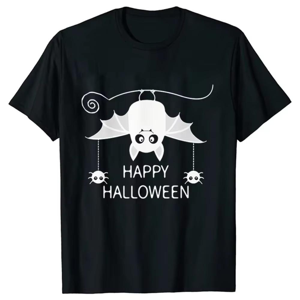 Men's T-shirt for Men Fashion Happy Halloween Bat Printed Men T Shirt Short Sleeve Streetwear Summer Casual Men's Tshirts Tops