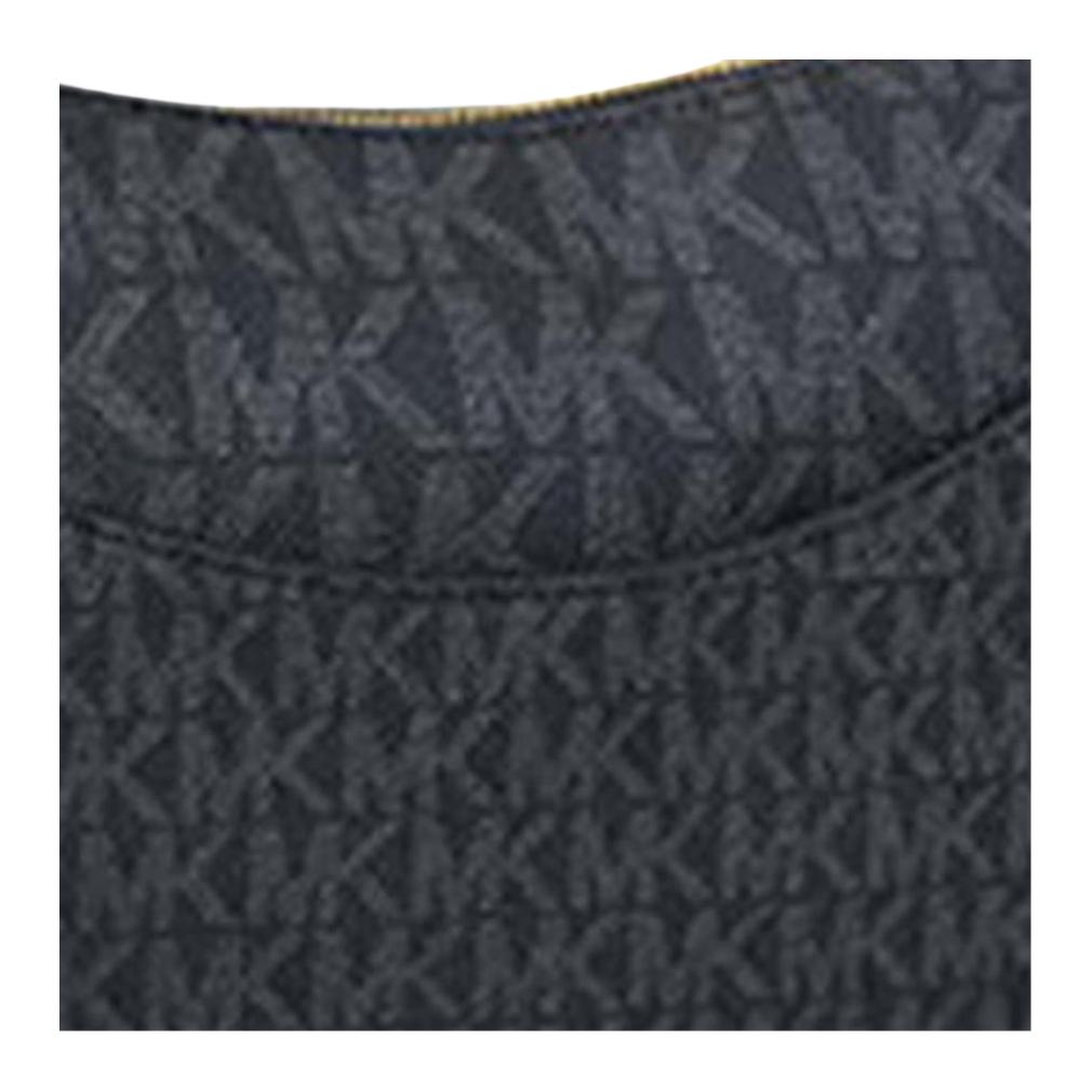 Michael Kors MK Dover Coated Canvas Shoulder Bag With Gold Hardware Women Shoulder Bag Black 35R3G4DL8B-0001