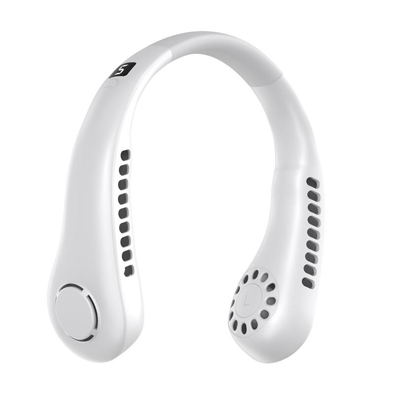 USB Turbine Leafless Neck Fan - Portable Mini Outdoor Personal Fan Standard Version: Three Speeds + Fixed Angle