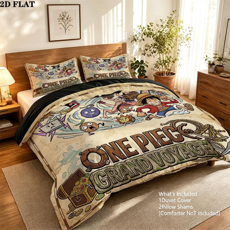 Juego de Colcha con Estampado de Una Pieza Funda de Colcha Funda de Almohada Regalo de Cumpleaños para el Hogar(1 * funda nórdica + 2 * fundas de almohada, sin núcleo)