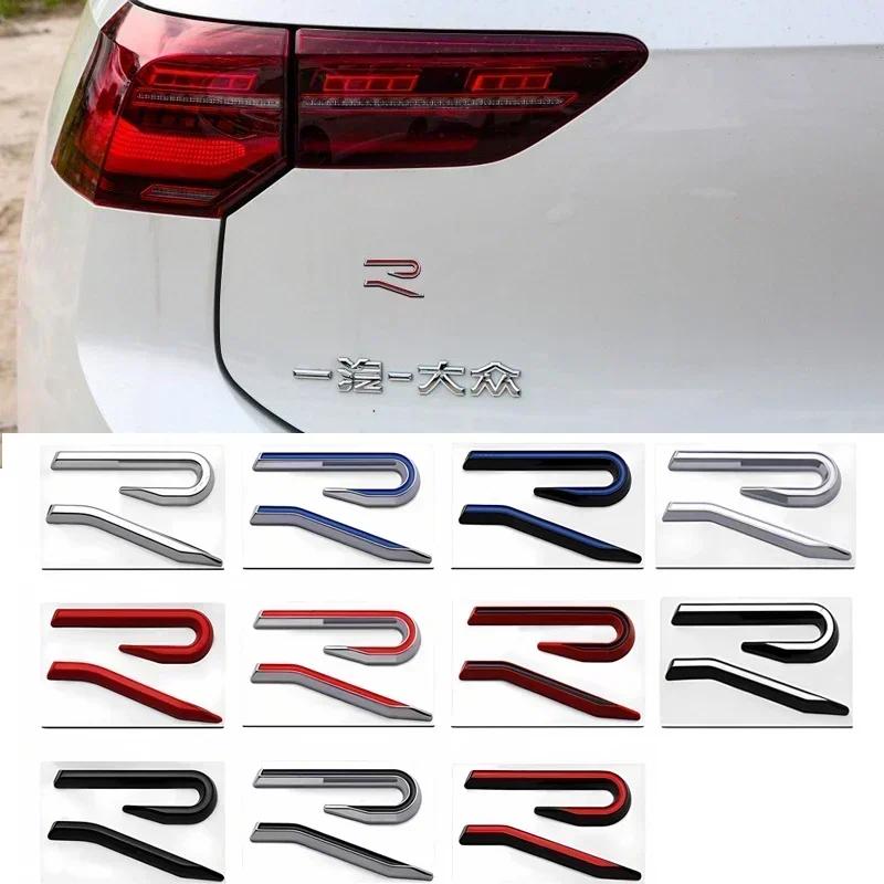 New R Emblem Car Metal Body Tail Trunk Sticker Accessories For Volkswagen VW GTI Rline Polo Golf MK8 Touareg Passat Magotan CC zd0