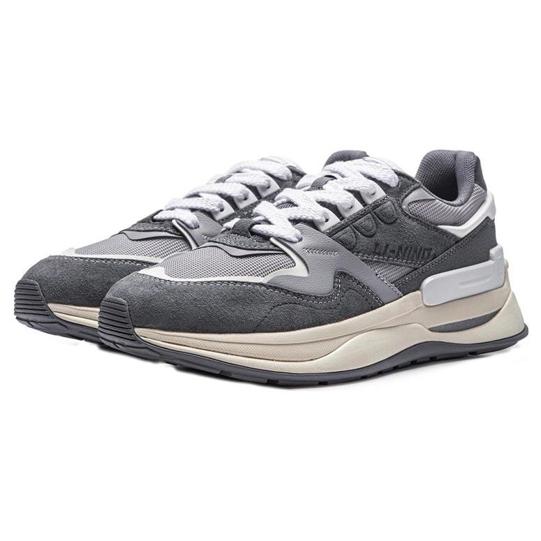 Li Ning 001 Chuxin V2 Casual Versatile Non-Slip Wear-Resistant Low-Top Sneakers Men sneakers Iron-Grey AGCT501-4