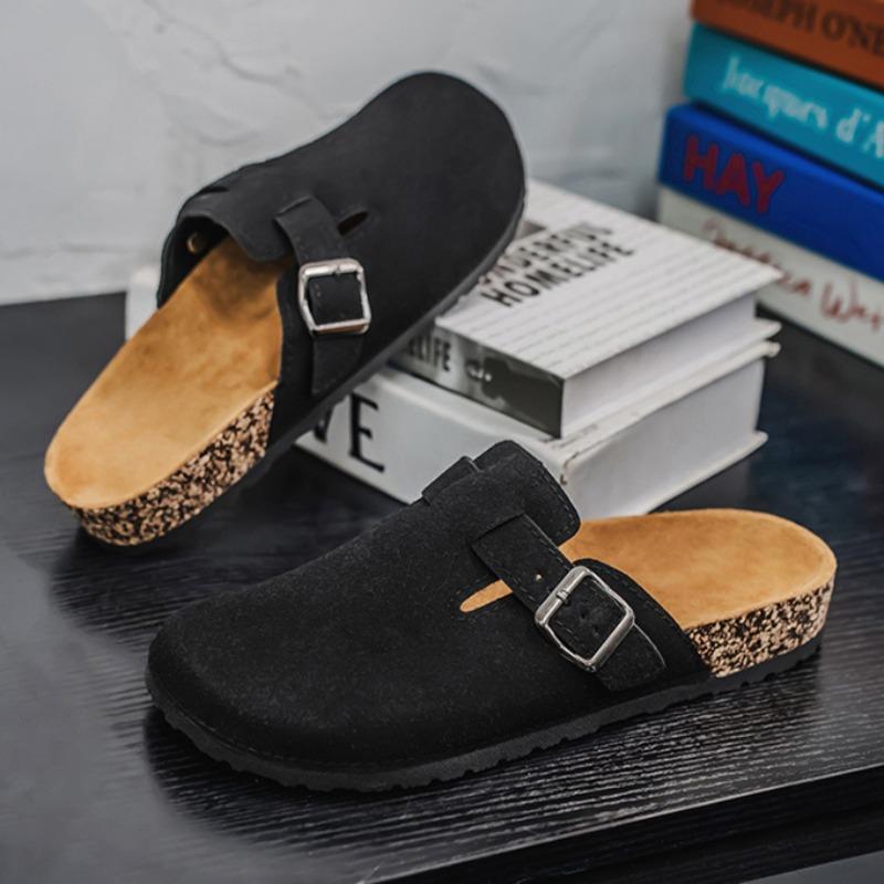 Fashion Summer Fashion Men's Women Suede Slippers Sandals With Arch Support Home Mules Cork Insole Sandals Casual Shoes Chaussures Femme