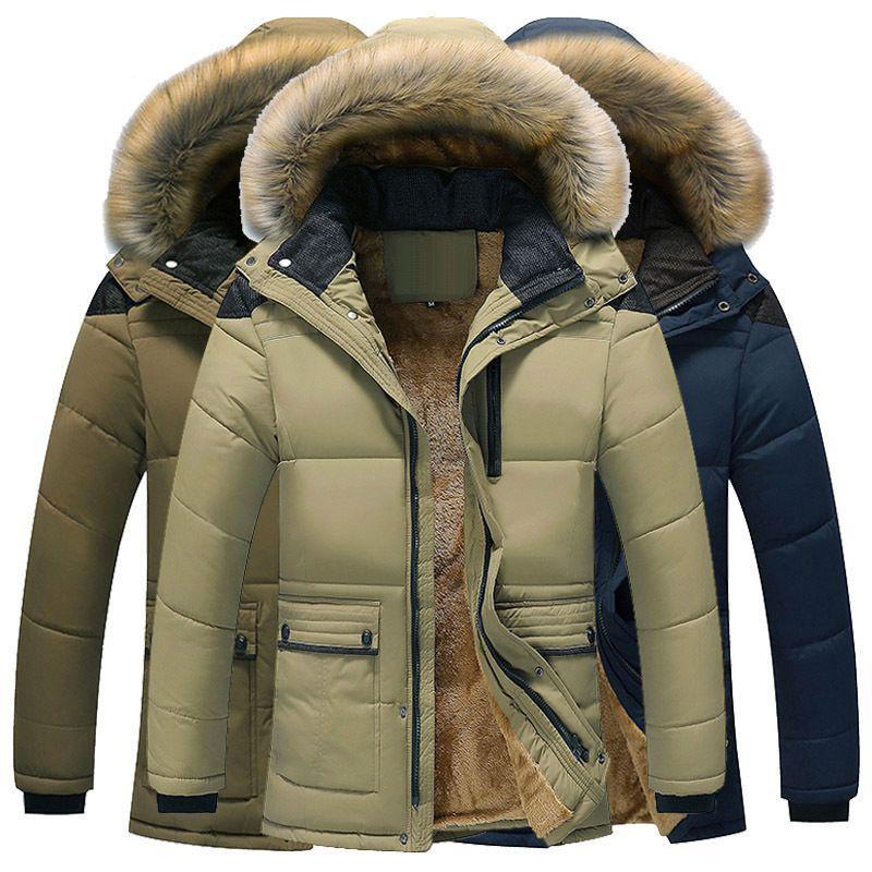 Men's Military Coat Thicken Warm Outwear Parka Hooded Jacket Outdoor Winter Fashion