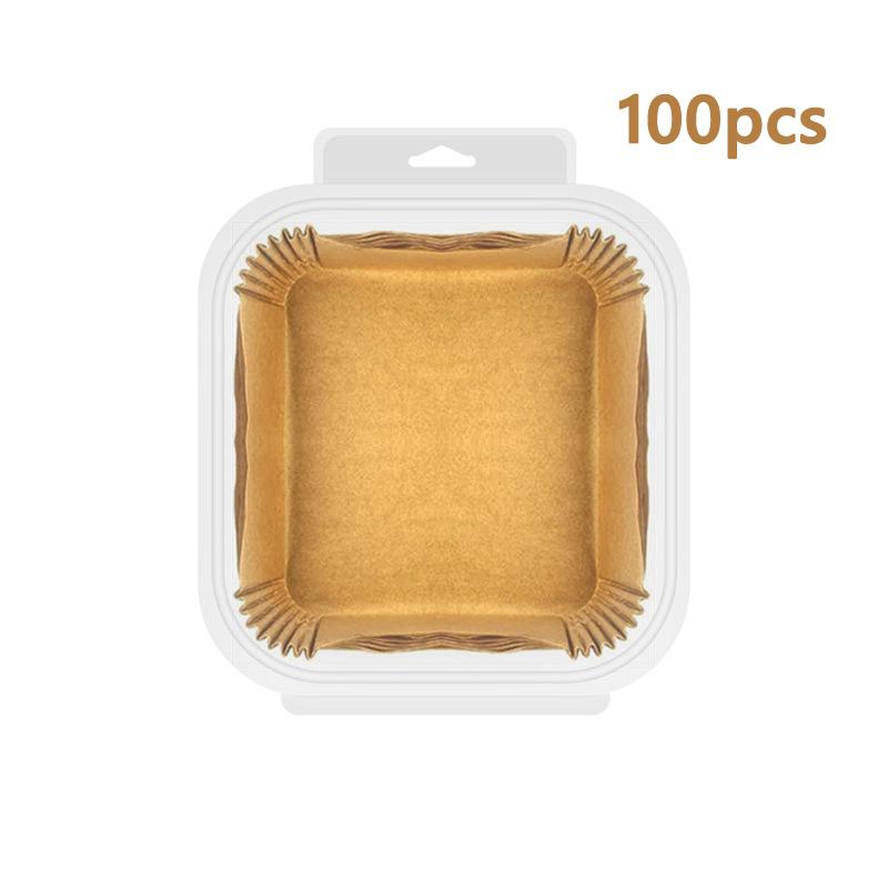 

100pcs High-quality Air Fryer Special Paper, Silicone Oil Paper, Baking Paper Tray, High Temperature Resistant, Does Not Contain Fluorescent Agents Square 23cm