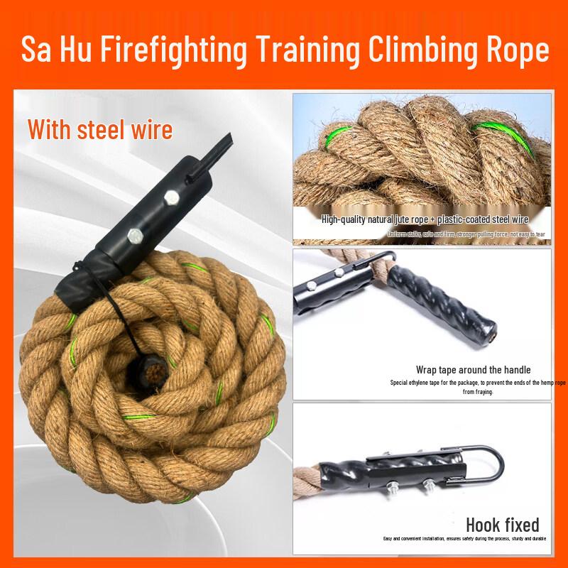 

Steel-Reinforced Jute Climbing Rope for Fire Training