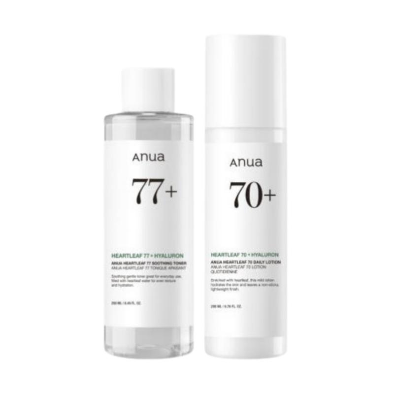 Anua Heartleaf 77+ Toner 250ml & 70+ Soothing Emulsion 200ml Set