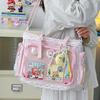 Japanese Style Transparent Anime Badge Tote - Cute Shoulder Crossbody Bag for Women & Students
