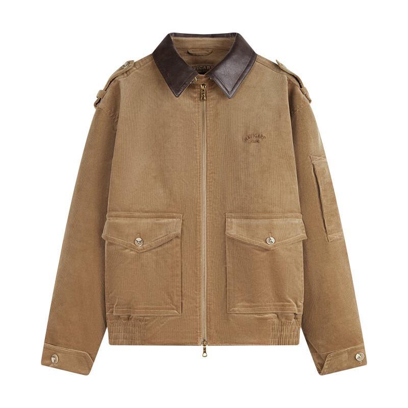 NVG·YOUNG Men's Corduroy Barn Style Lapel Jacket