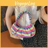 Stylish Summer Casual French Crescent Bag Trendy Cloud Shape Shoulder Handbag In Yellow Blue Pink