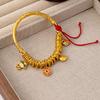 Wei Xuesha Gold Burnt Blue Enamel Coiled Bracelet Women's Prosperity Jufu Jucai Nafu Retro Red Rope