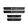 Carbon Fiber Door Sill Protector Leather Vinyl Stickers For Skoda Fabia Superb Yeti Octavia Rapid Kodiaq Mk3 A6 A7 2 3 A5 Kamiq